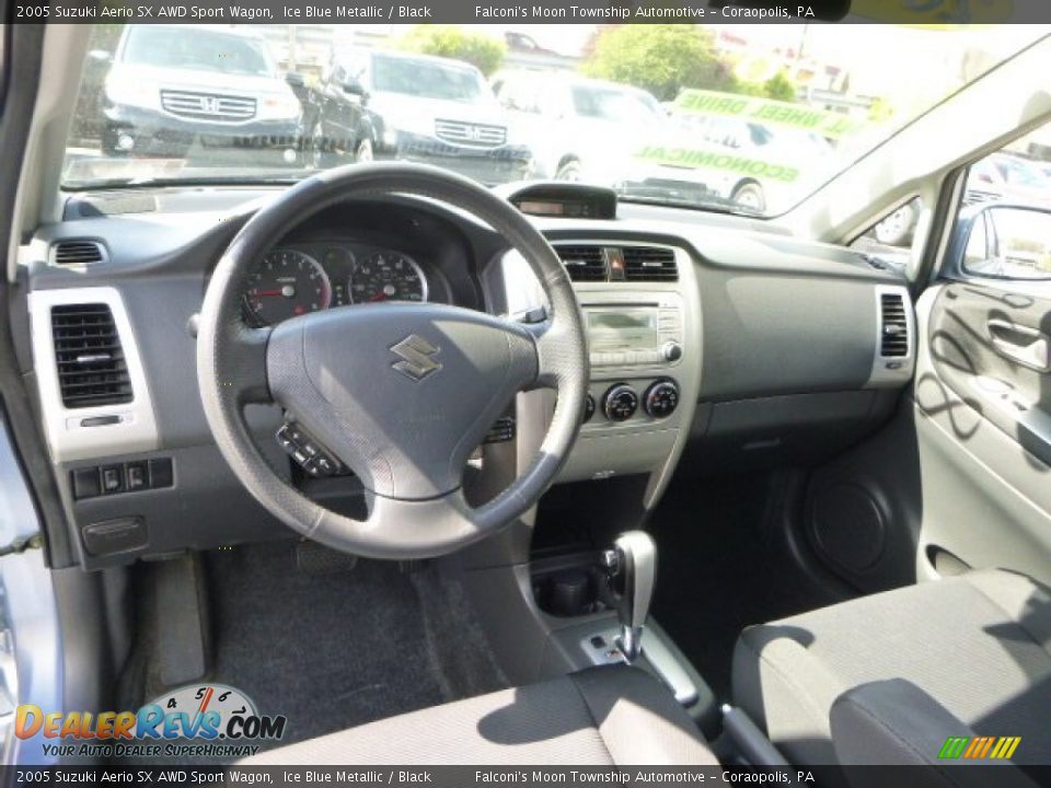 2005 Suzuki Aerio SX AWD Sport Wagon Ice Blue Metallic / Black Photo #17