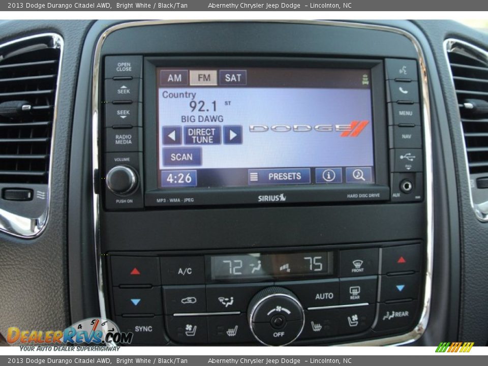 2013 Dodge Durango Citadel AWD Bright White / Black/Tan Photo #10