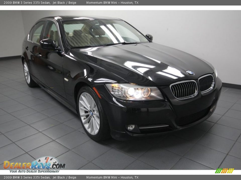 2009 BMW 3 Series 335i Sedan Jet Black / Beige Photo #1