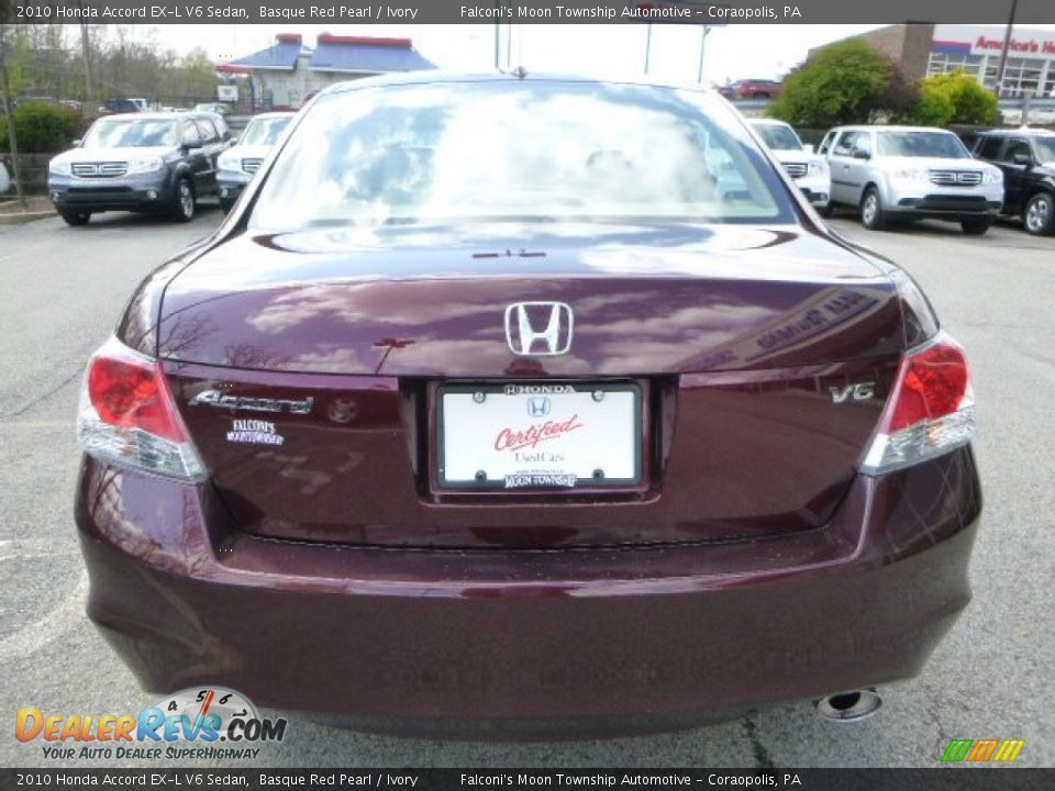 2010 Honda Accord EX-L V6 Sedan Basque Red Pearl / Ivory Photo #4