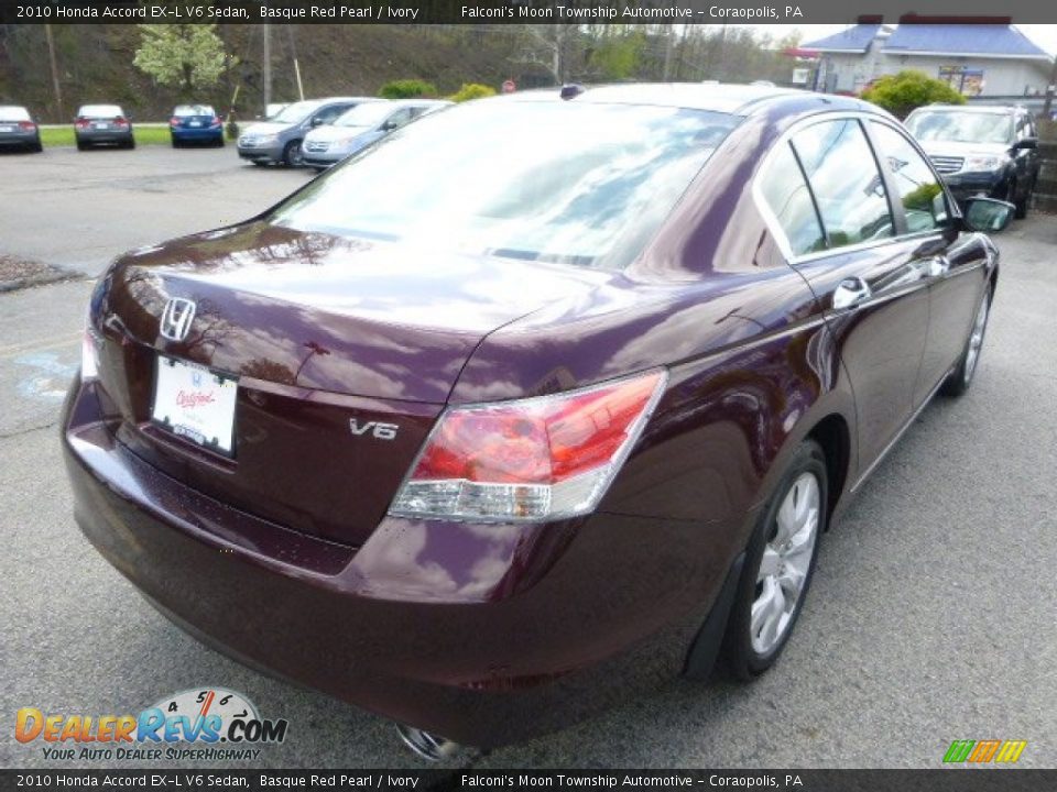2010 Honda Accord EX-L V6 Sedan Basque Red Pearl / Ivory Photo #5