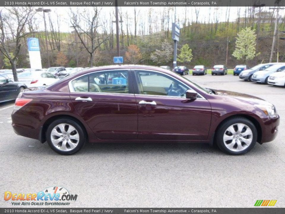 2010 Honda Accord EX-L V6 Sedan Basque Red Pearl / Ivory Photo #6
