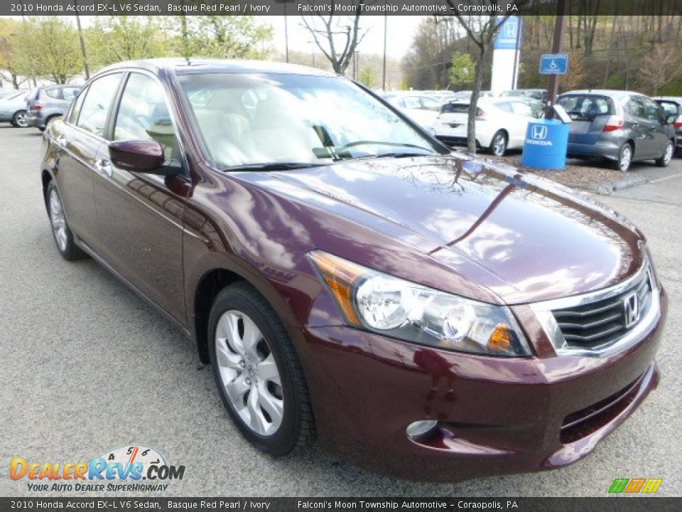 2010 Honda Accord EX-L V6 Sedan Basque Red Pearl / Ivory Photo #7