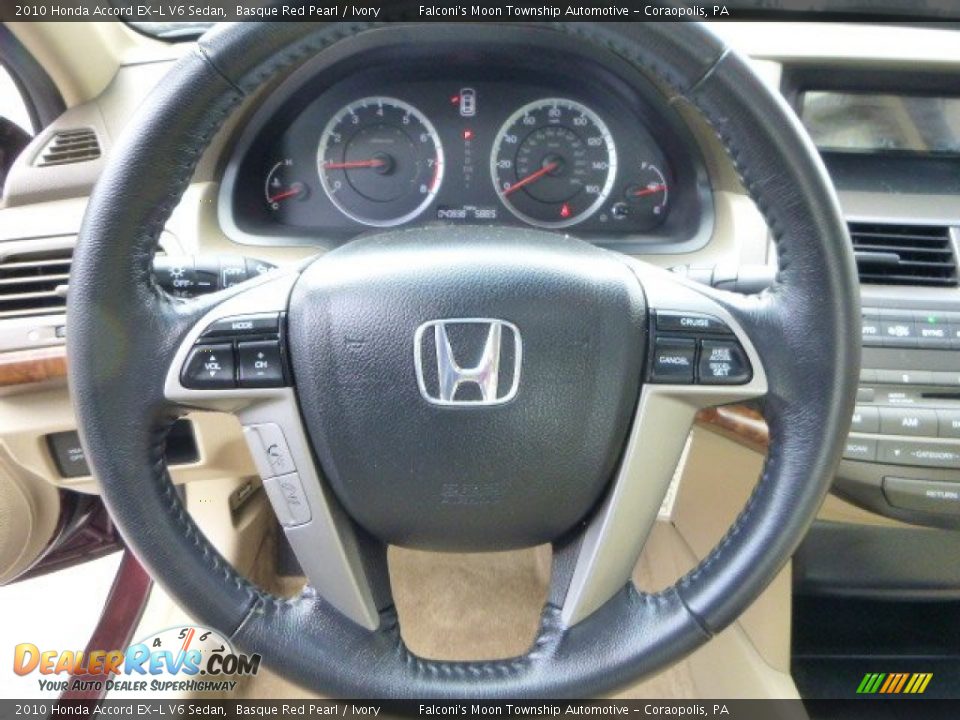 2010 Honda Accord EX-L V6 Sedan Basque Red Pearl / Ivory Photo #21