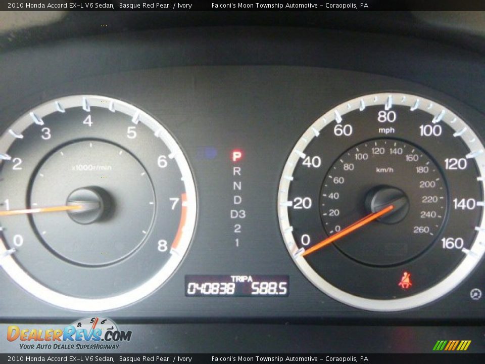 2010 Honda Accord EX-L V6 Sedan Basque Red Pearl / Ivory Photo #24