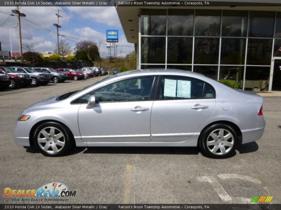 2010 Honda Civic LX Sedan Alabaster Silver Metallic / Gray Photo #2