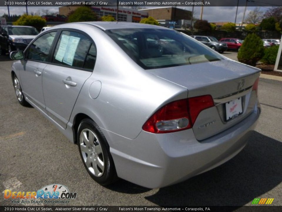 2010 Honda Civic LX Sedan Alabaster Silver Metallic / Gray Photo #3