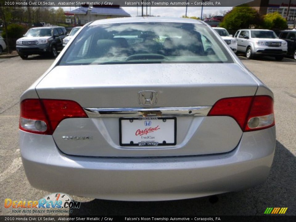 2010 Honda Civic LX Sedan Alabaster Silver Metallic / Gray Photo #4