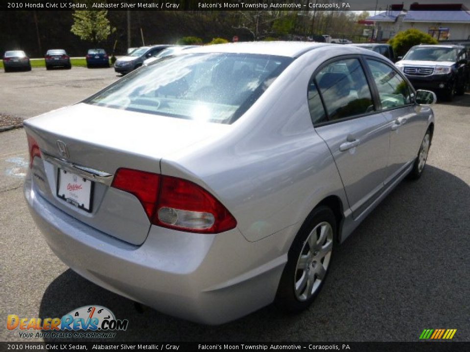 2010 Honda Civic LX Sedan Alabaster Silver Metallic / Gray Photo #5