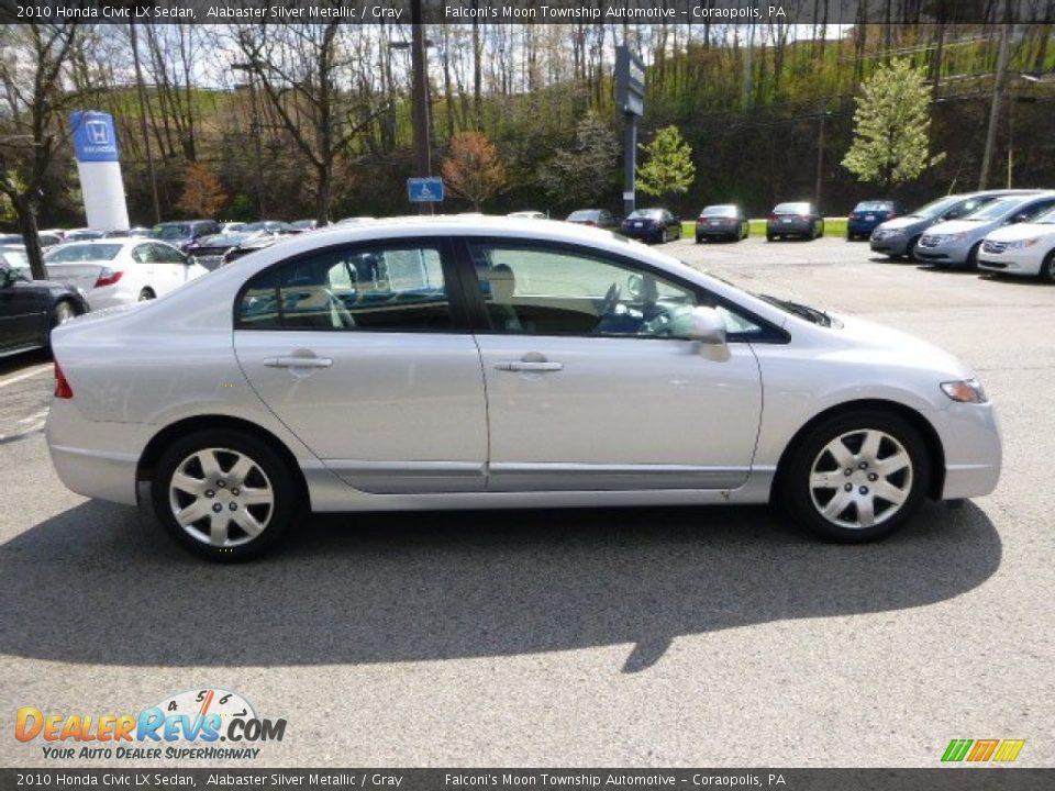 2010 Honda Civic LX Sedan Alabaster Silver Metallic / Gray Photo #6
