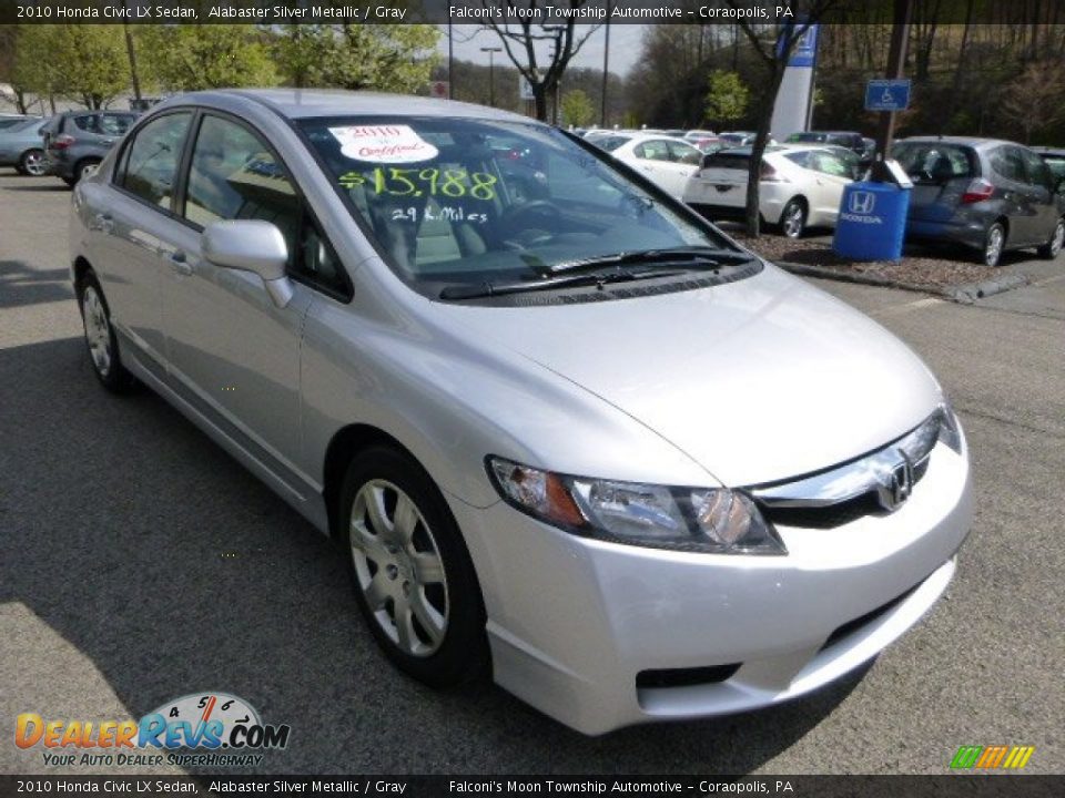 2010 Honda Civic LX Sedan Alabaster Silver Metallic / Gray Photo #7