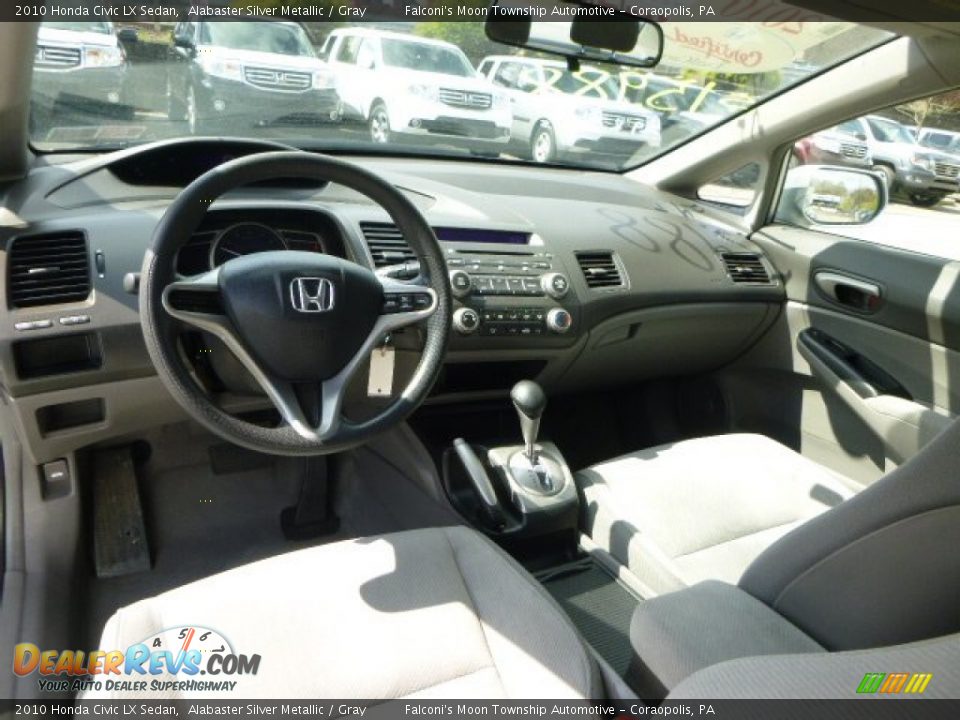 2010 Honda Civic LX Sedan Alabaster Silver Metallic / Gray Photo #17