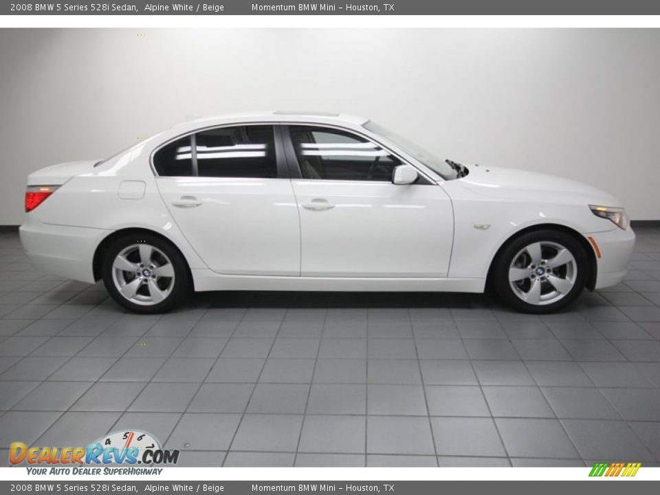 2008 BMW 5 Series 528i Sedan Alpine White / Beige Photo #7