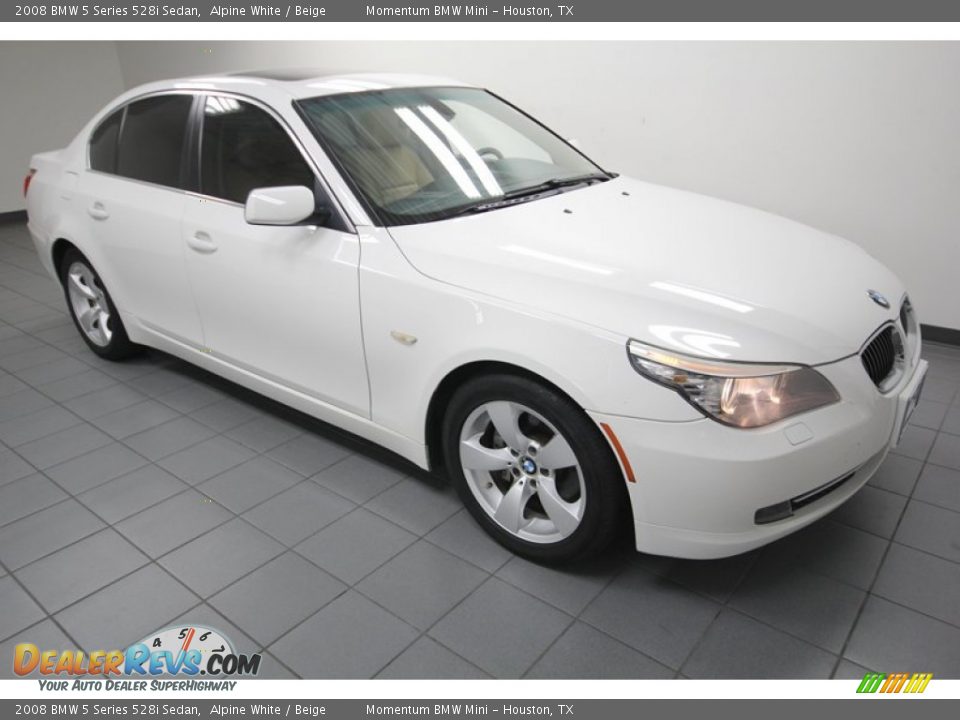 2008 BMW 5 Series 528i Sedan Alpine White / Beige Photo #8