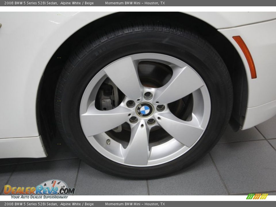 2008 BMW 5 Series 528i Sedan Alpine White / Beige Photo #10