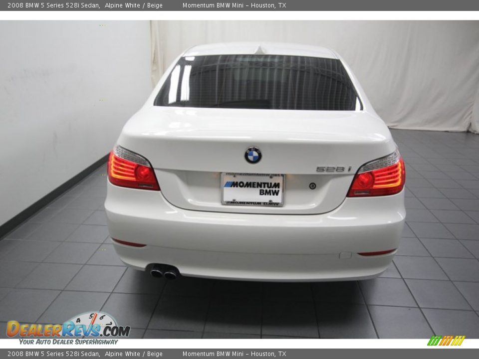2008 BMW 5 Series 528i Sedan Alpine White / Beige Photo #12