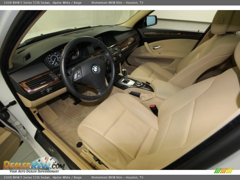 2008 BMW 5 Series 528i Sedan Alpine White / Beige Photo #13