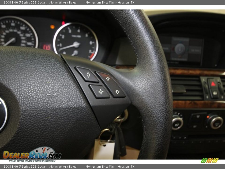 2008 BMW 5 Series 528i Sedan Alpine White / Beige Photo #25