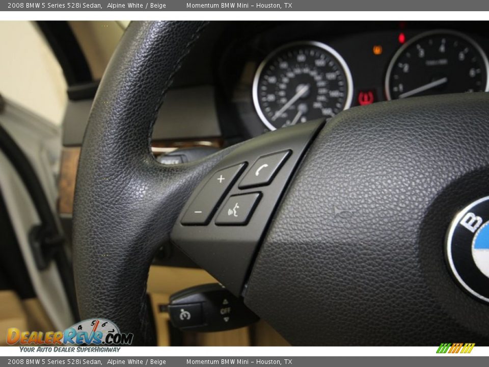 2008 BMW 5 Series 528i Sedan Alpine White / Beige Photo #26