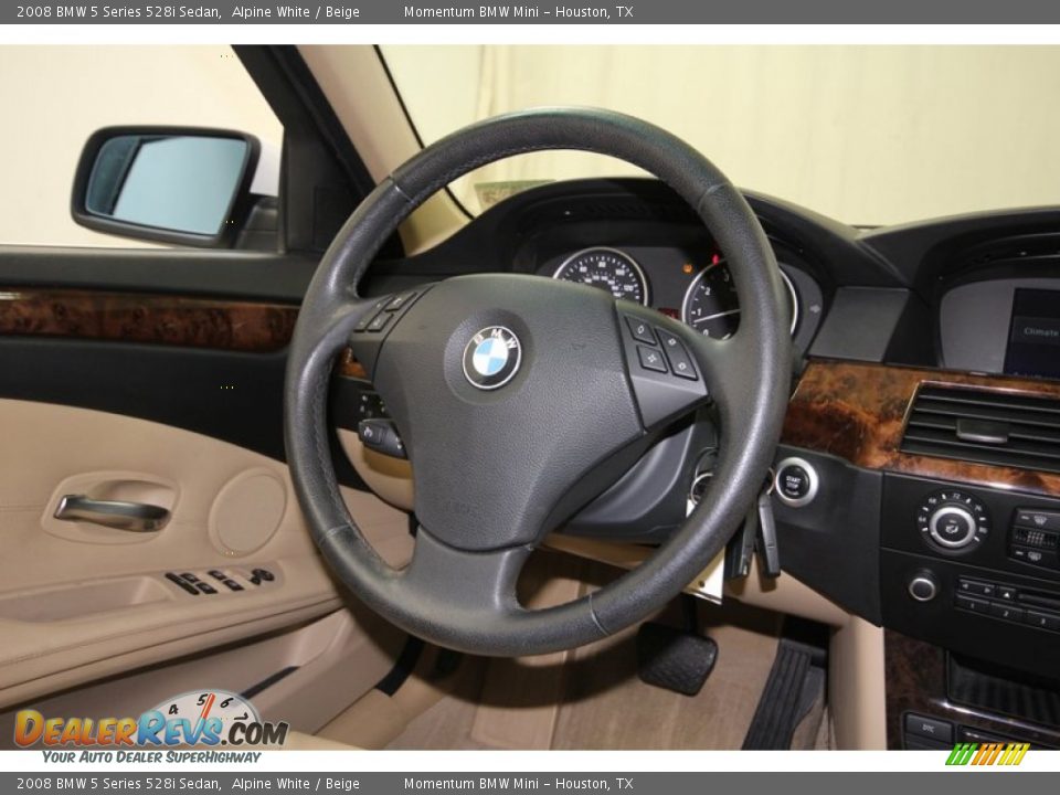 2008 BMW 5 Series 528i Sedan Alpine White / Beige Photo #30