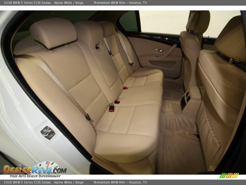 2008 BMW 5 Series 528i Sedan Alpine White / Beige Photo #36