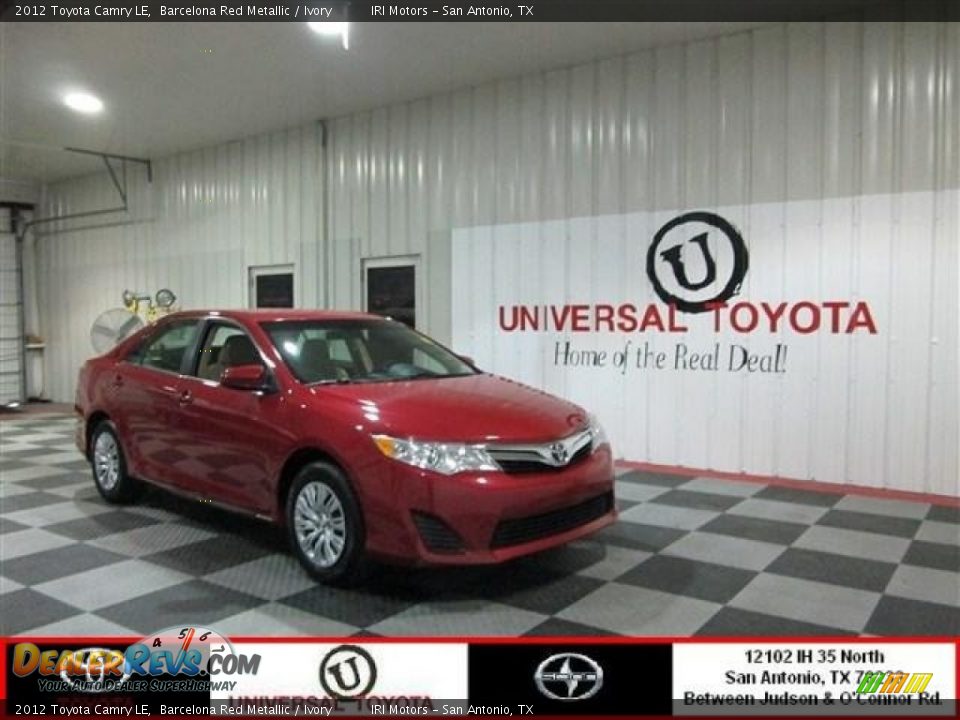 2012 Toyota Camry LE Barcelona Red Metallic / Ivory Photo #1