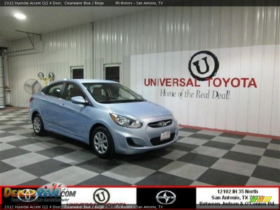 2012 Hyundai Accent GLS 4 Door Clearwater Blue / Beige Photo #1