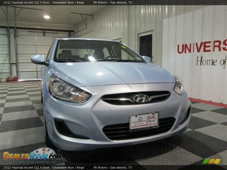 2012 Hyundai Accent GLS 4 Door Clearwater Blue / Beige Photo #2
