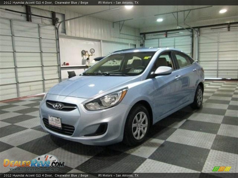 2012 Hyundai Accent GLS 4 Door Clearwater Blue / Beige Photo #3