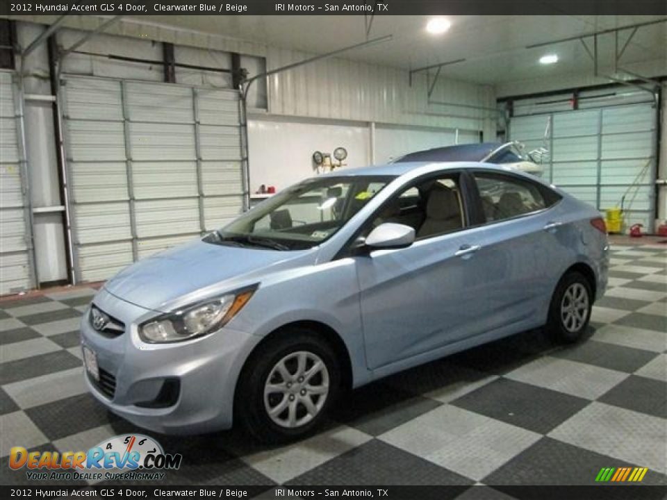 2012 Hyundai Accent GLS 4 Door Clearwater Blue / Beige Photo #4
