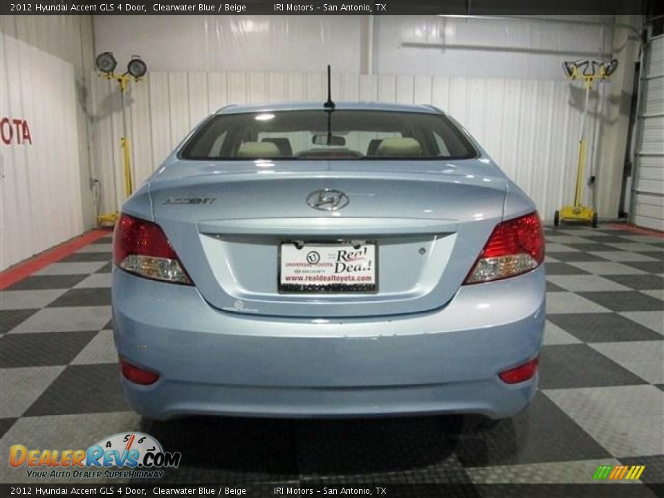 2012 Hyundai Accent GLS 4 Door Clearwater Blue / Beige Photo #6