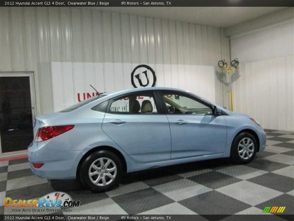 2012 Hyundai Accent GLS 4 Door Clearwater Blue / Beige Photo #7