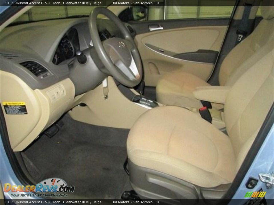 2012 Hyundai Accent GLS 4 Door Clearwater Blue / Beige Photo #10