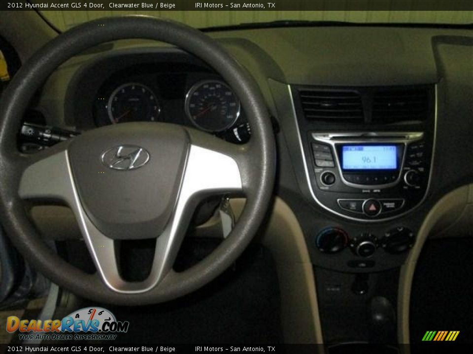 2012 Hyundai Accent GLS 4 Door Clearwater Blue / Beige Photo #13