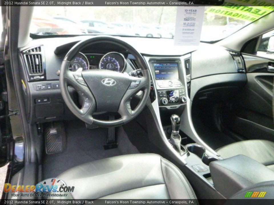 2012 Hyundai Sonata SE 2.0T Midnight Black / Black Photo #14