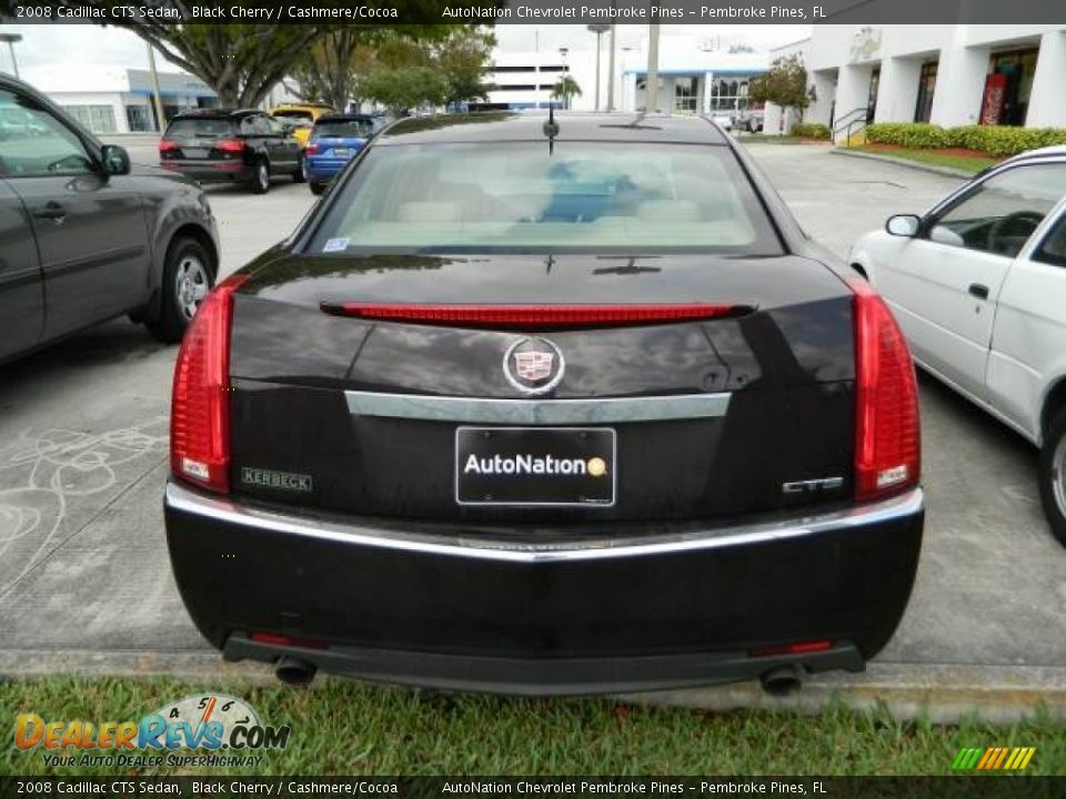 2008 Cadillac CTS Sedan Black Cherry / Cashmere/Cocoa Photo #4