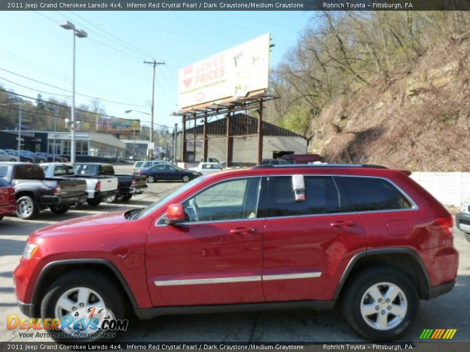 2011 Jeep Grand Cherokee Laredo 4x4 Inferno Red Crystal Pearl / Dark Graystone/Medium Graystone Photo #2