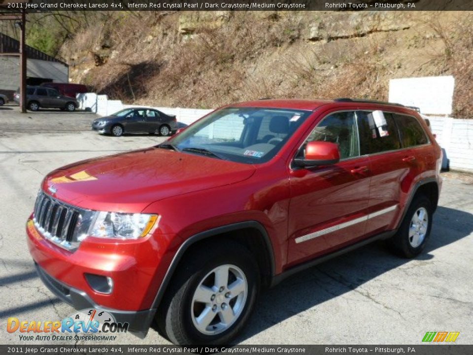 2011 Jeep Grand Cherokee Laredo 4x4 Inferno Red Crystal Pearl / Dark Graystone/Medium Graystone Photo #3