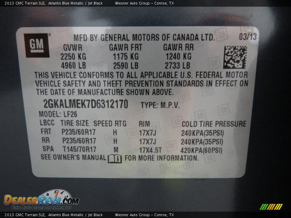 2013 GMC Terrain SLE Atlantis Blue Metallic / Jet Black Photo #6