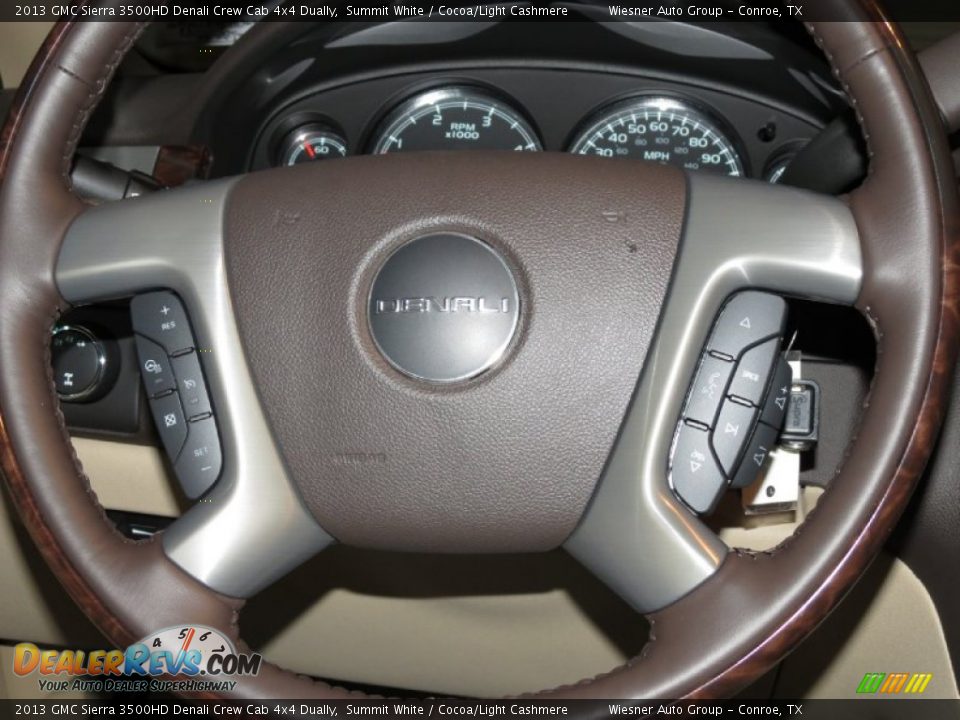 2013 GMC Sierra 3500HD Denali Crew Cab 4x4 Dually Steering Wheel Photo #4