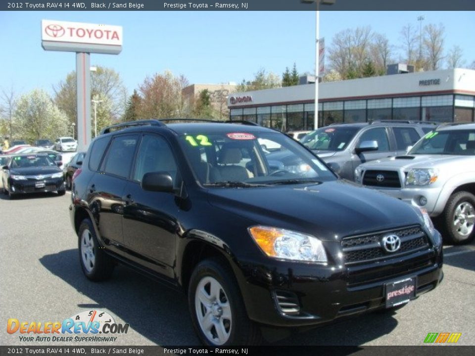 2012 Toyota RAV4 I4 4WD Black / Sand Beige Photo #1