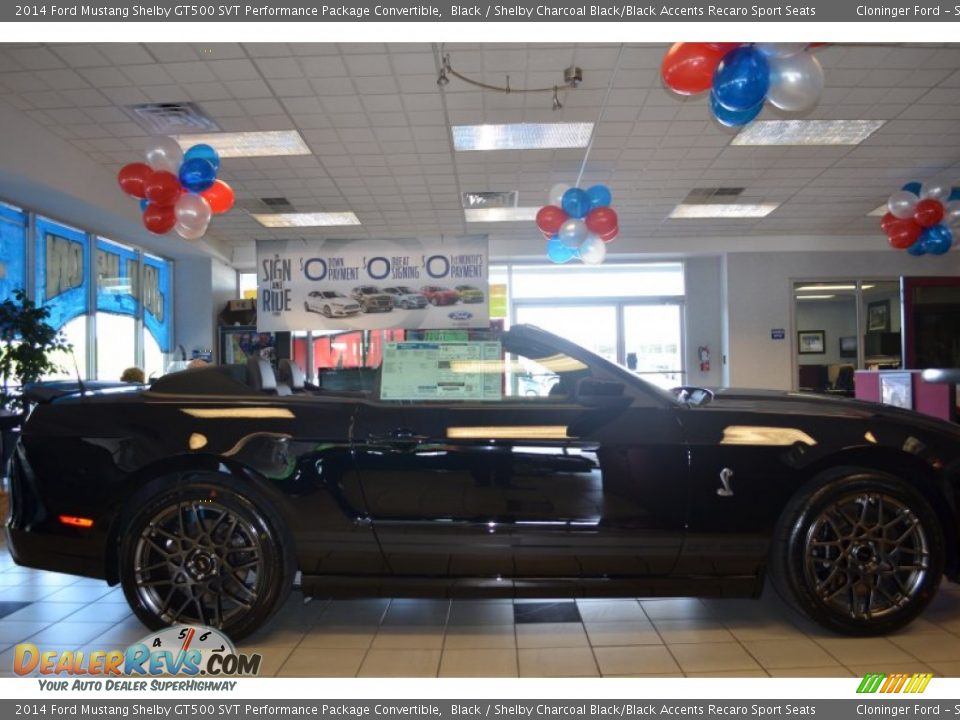 2014 Ford Mustang Shelby GT500 SVT Performance Package Convertible Black / Shelby Charcoal Black/Black Accents Recaro Sport Seats Photo #2