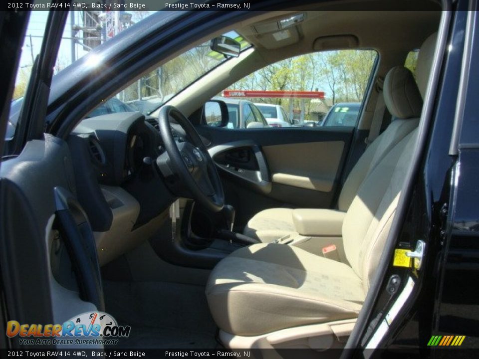 2012 Toyota RAV4 I4 4WD Black / Sand Beige Photo #7