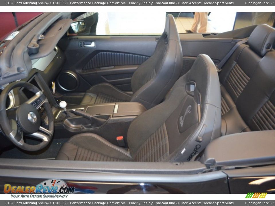 Shelby Charcoal Black/Black Accents Recaro Sport Seats Interior - 2014 Ford Mustang Shelby GT500 SVT Performance Package Convertible Photo #7