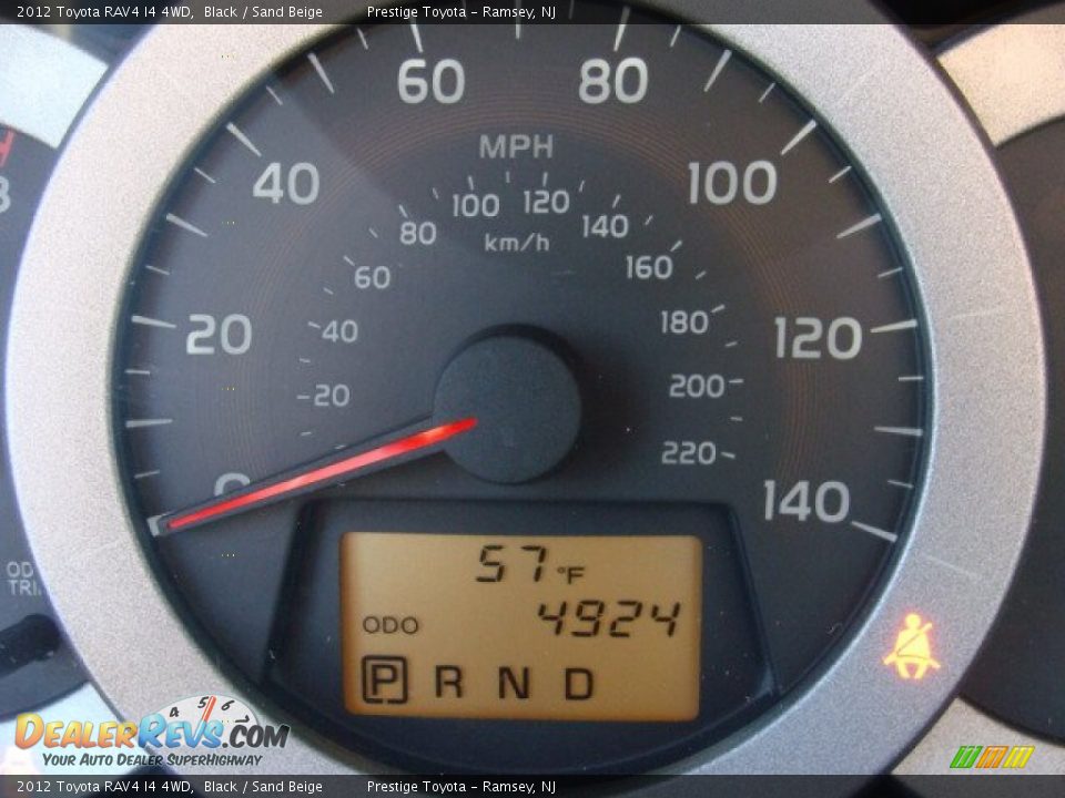 2012 Toyota RAV4 I4 4WD Black / Sand Beige Photo #10