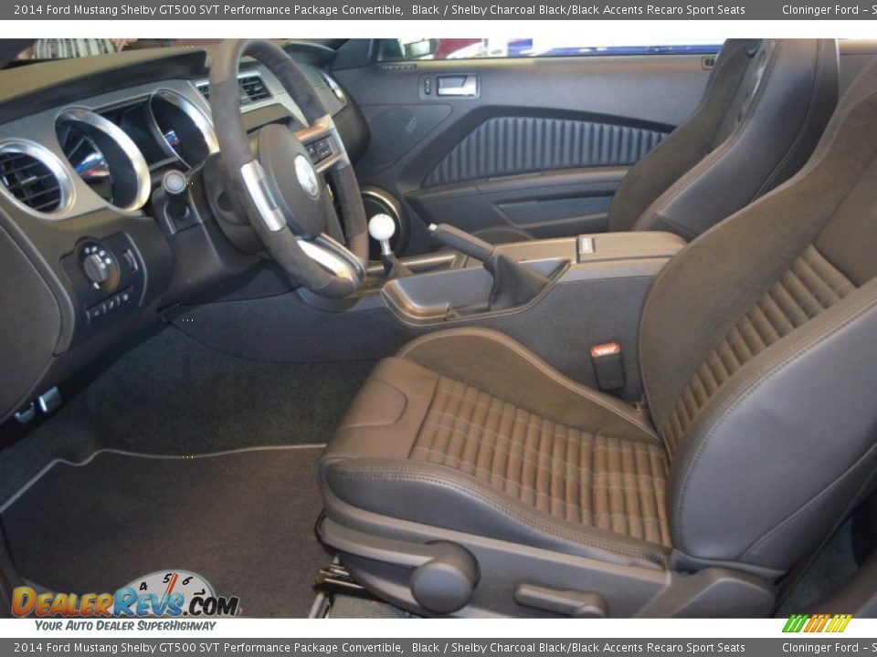 Shelby Charcoal Black/Black Accents Recaro Sport Seats Interior - 2014 Ford Mustang Shelby GT500 SVT Performance Package Convertible Photo #12