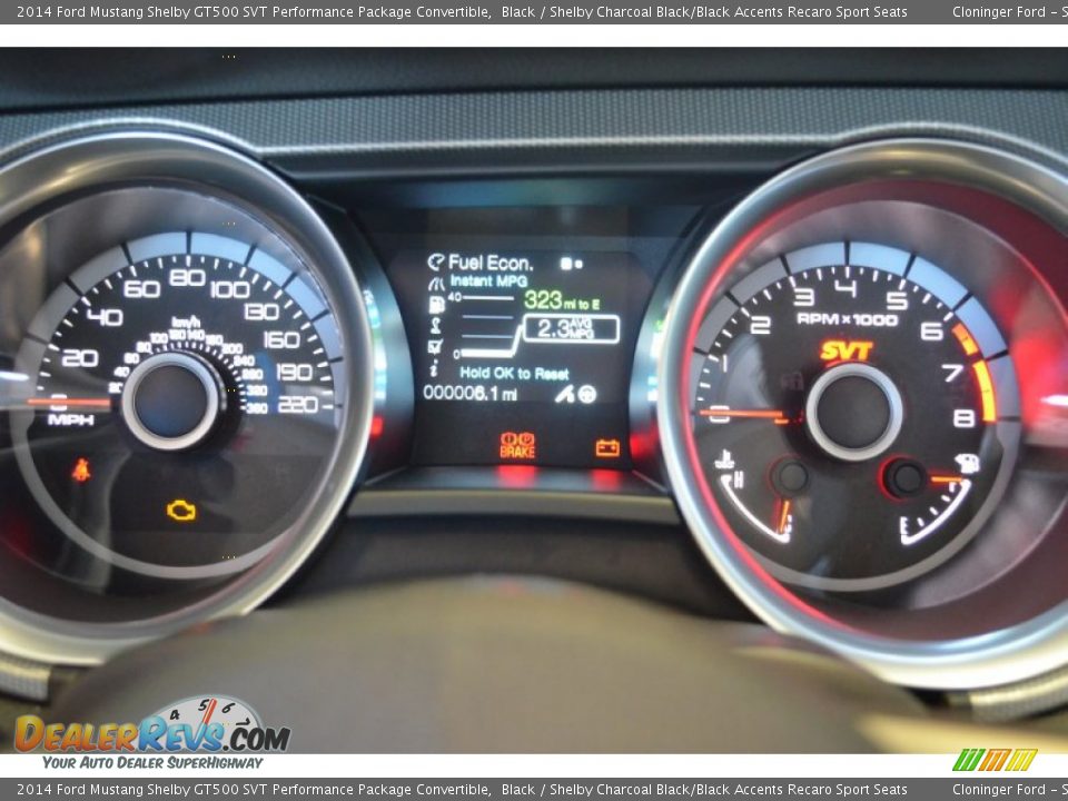 2014 Ford Mustang Shelby GT500 SVT Performance Package Convertible Gauges Photo #22