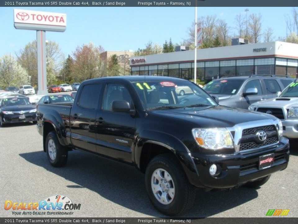 2011 Toyota Tacoma V6 SR5 Double Cab 4x4 Black / Sand Beige Photo #1