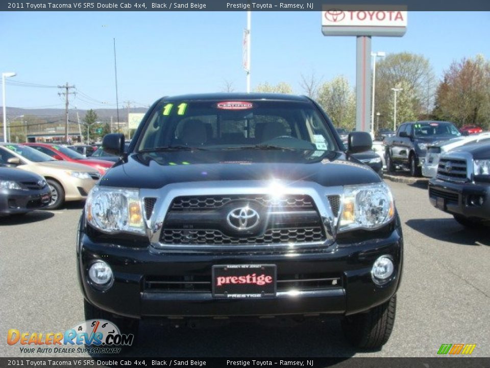 2011 Toyota Tacoma V6 SR5 Double Cab 4x4 Black / Sand Beige Photo #2