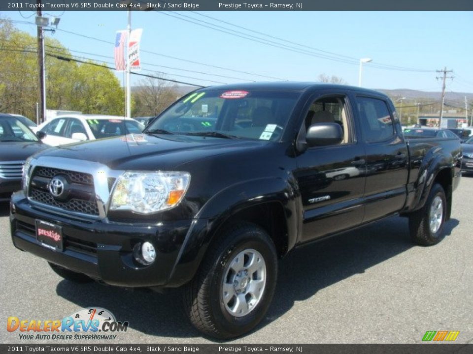 2011 Toyota Tacoma V6 SR5 Double Cab 4x4 Black / Sand Beige Photo #3
